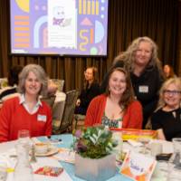 six people at luncheon table photo 2